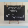 Ardoise déco Attention chien en psychanalyse