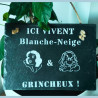 Ardoise déco Blanche Neige et Grincheux
