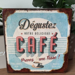 Plaque Retro Vintage Café
