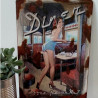 Plaque Retro Vintage Diner Pin-up
