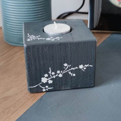 Porte bougie gris bois de...