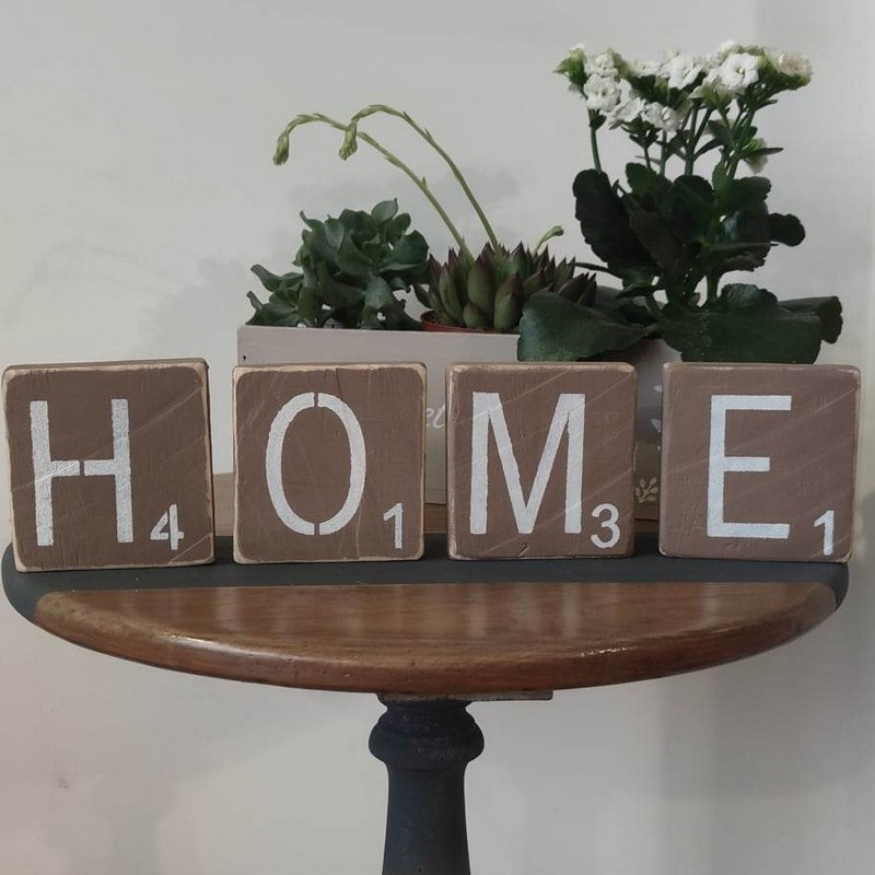 Lettres en bois scrabble HOME