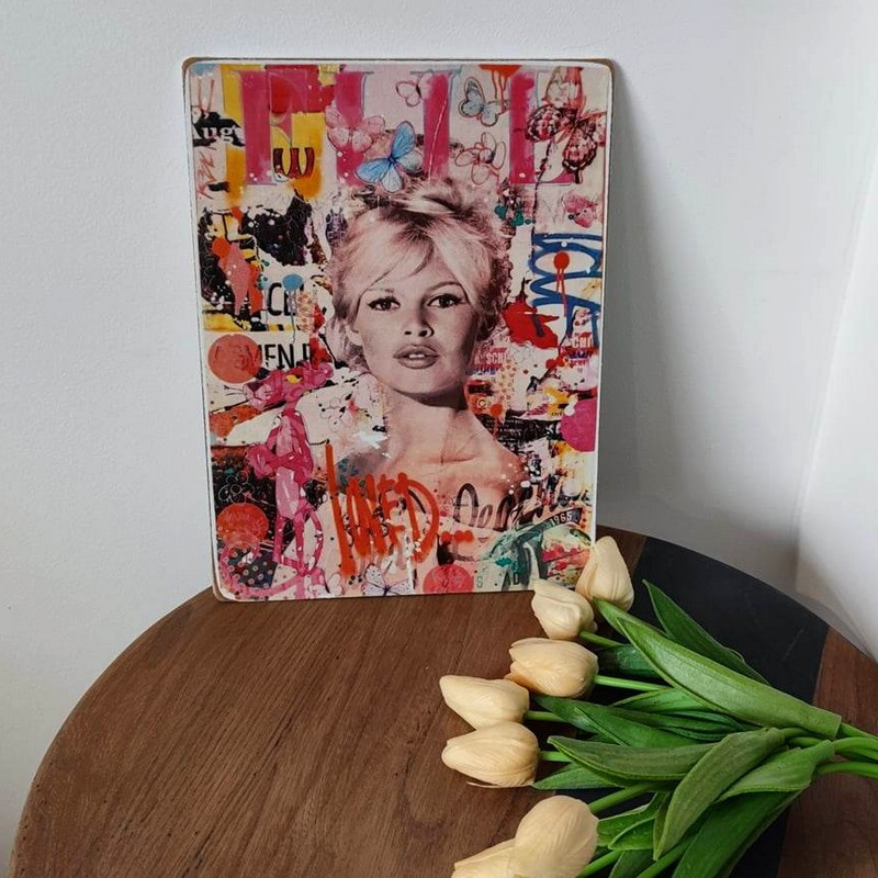 Plaque fun couleur Brigitte Bardot