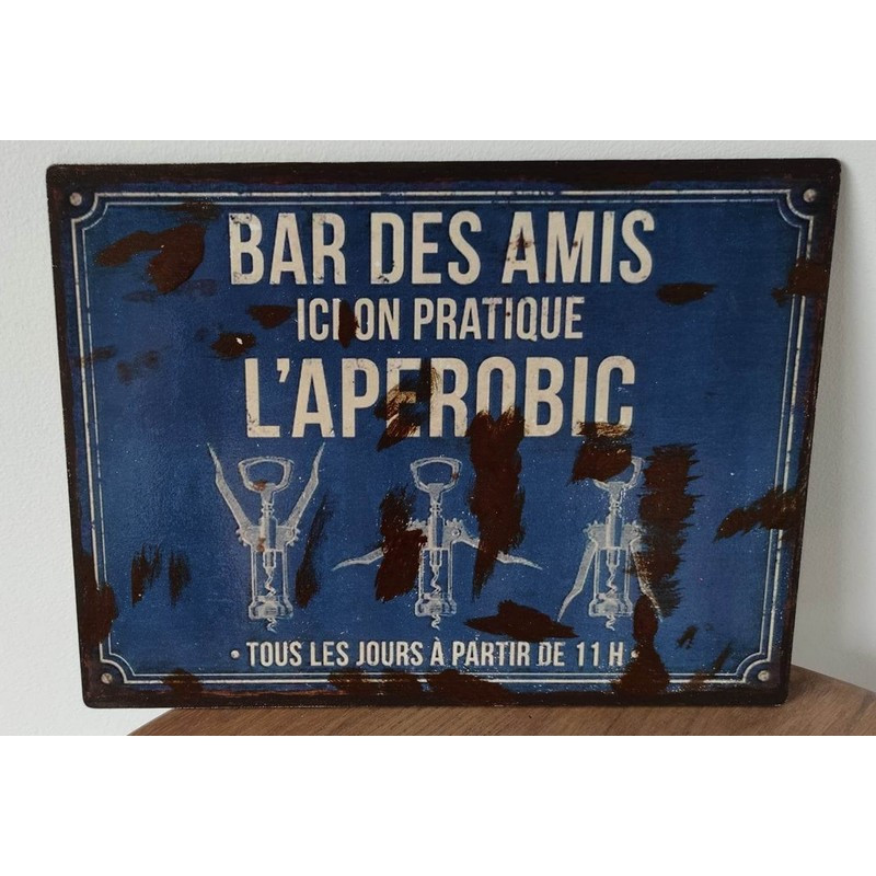 Plaque Retro Bar des Amis...Apérobic