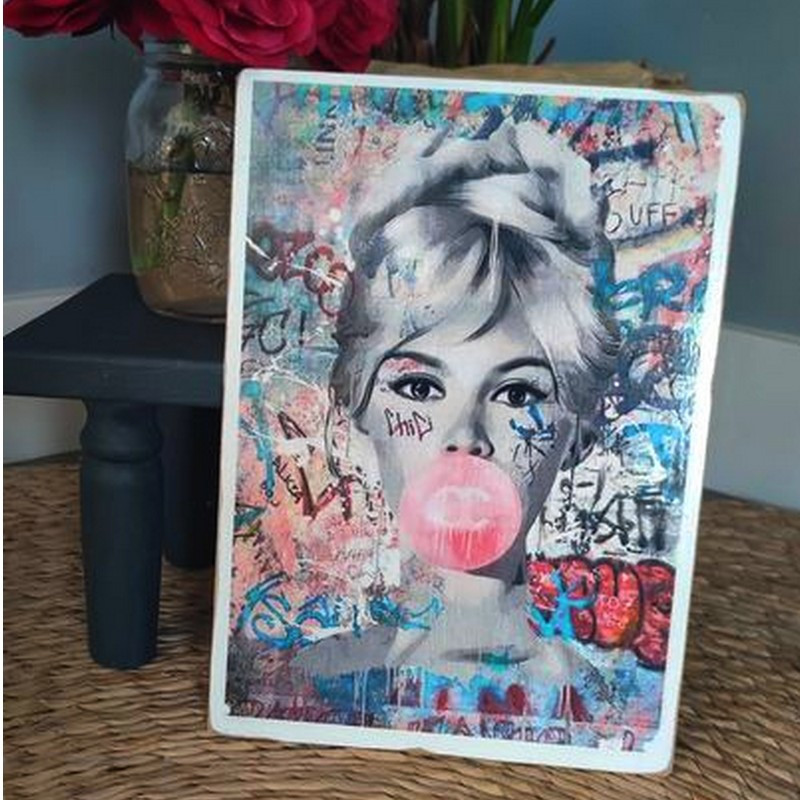 Plaque fun Brigitte Bardot Bubble Gum