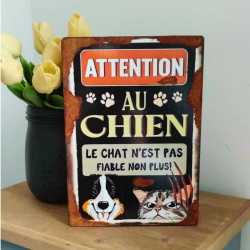 Plaque Déco Attention au...