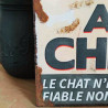 Plaque Déco Attention au chien, mais le chat n'est pas fiable non plus
