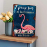 Plaque déco Flemme en Rose
