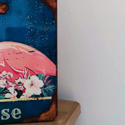 Plaque déco Flemme en Rose