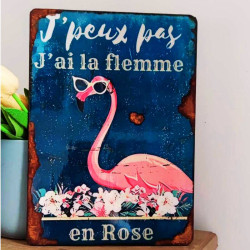Plaque déco Flemme en Rose
