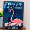 Plaque déco Flemme en Rose