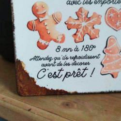 Plaque Déco Recette Petits sablés de Noël
