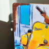 Plaque Déco Simpson Scooter Vespa Jaune