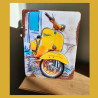 Plaque Déco Simpson Scooter Vespa Jaune