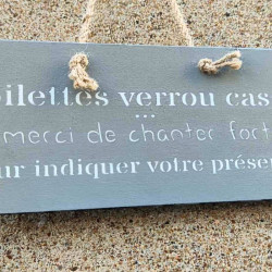 Plaque Toilette Vérrou cassé, à suspendre