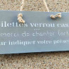 Plaque Toilette Vérrou cassé, à suspendre