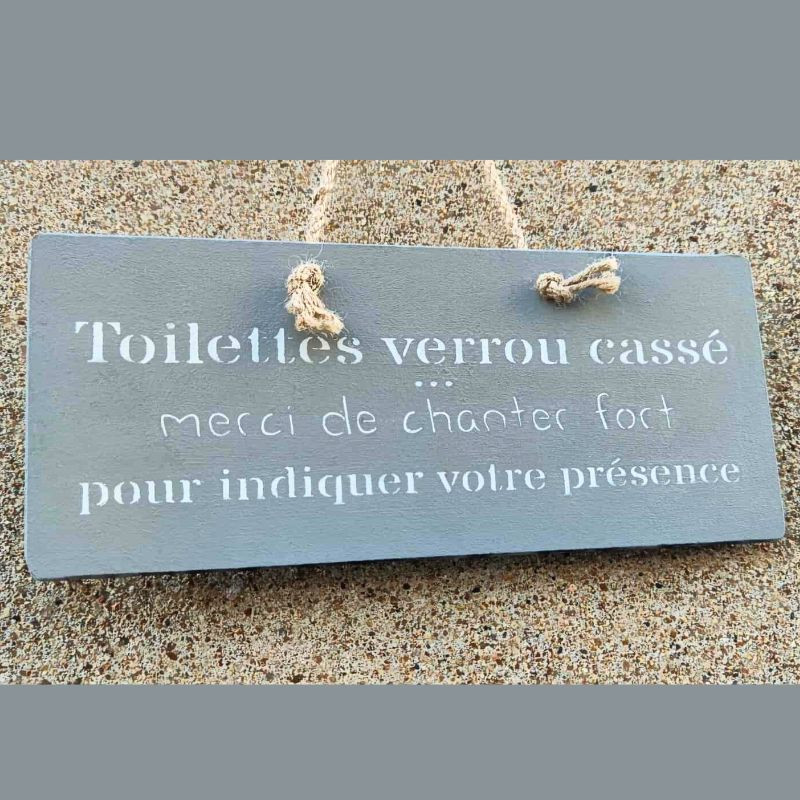 Plaque Toilette Vérrou cassé, à suspendre