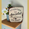 Plaque Attention le chocolat fait rétrécir les jeans