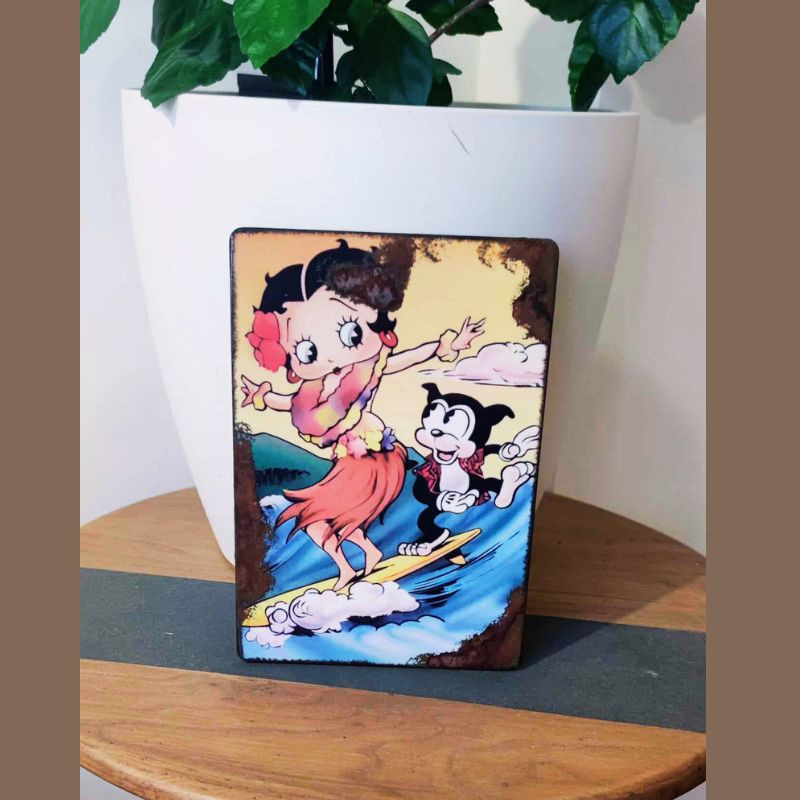 Plaque Déco Betty Boop Surf