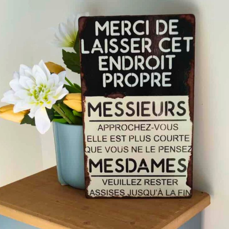 Plaque Règles toilettes propres