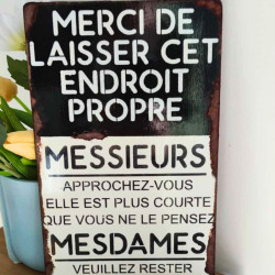 Plaque Règles toilettes propres