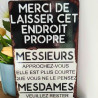 Plaque Règles toilettes propres