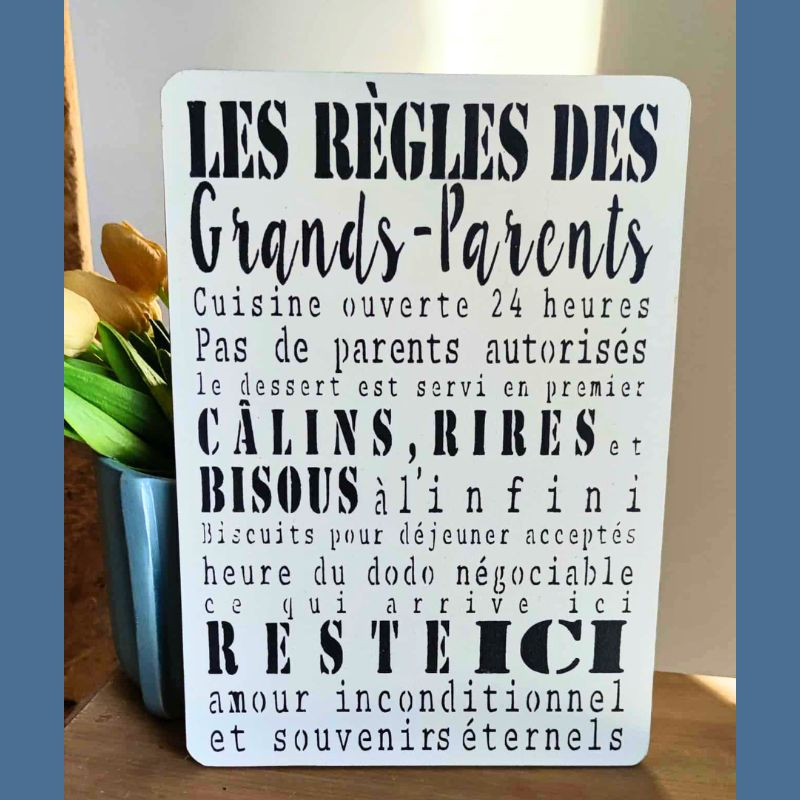 Plaque décoration Règles des Grands-parents