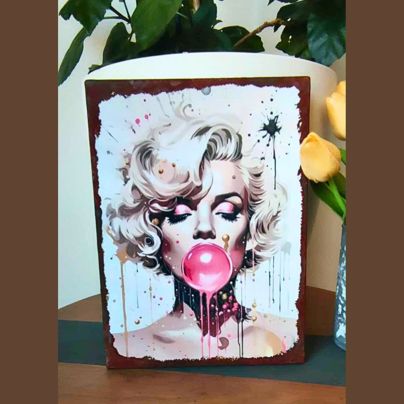Plaque Décoration Marilyn Monroe Bubble Gum